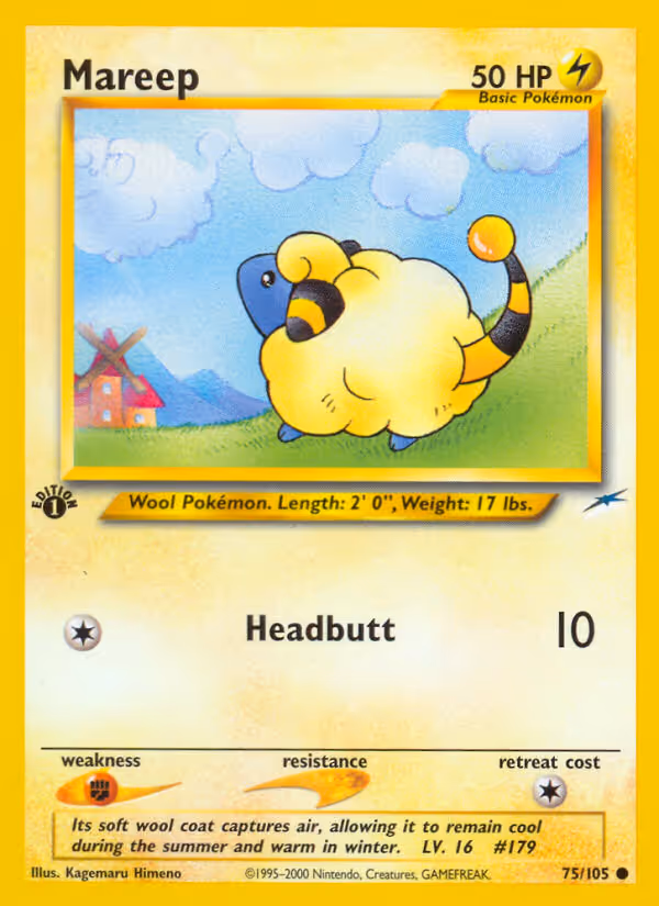 Mareep 75/105 Pokemon card