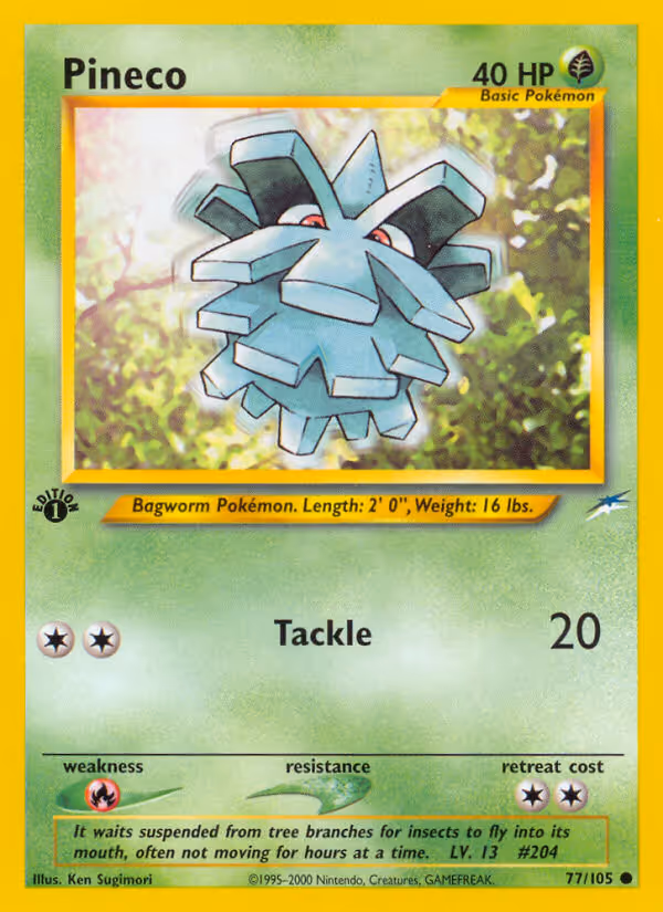 Pineco 77/105 Pokemon card