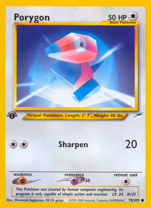 Porygon 78/105 Pokemon card