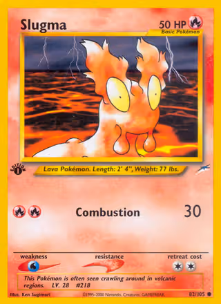 Slugma 82/105 Pokemon card