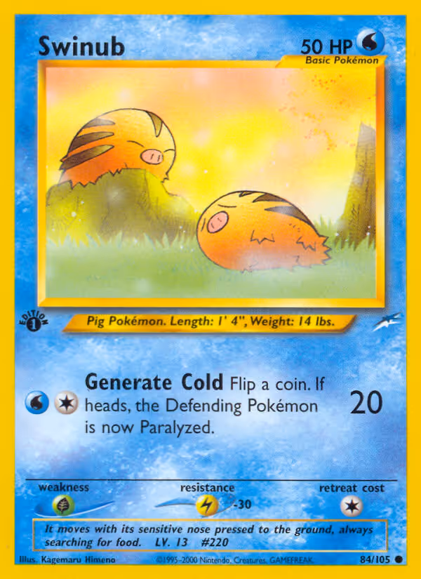 Swinub 84/105 Pokemon card
