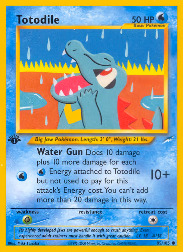 Totodile 85/105 Pokemon card