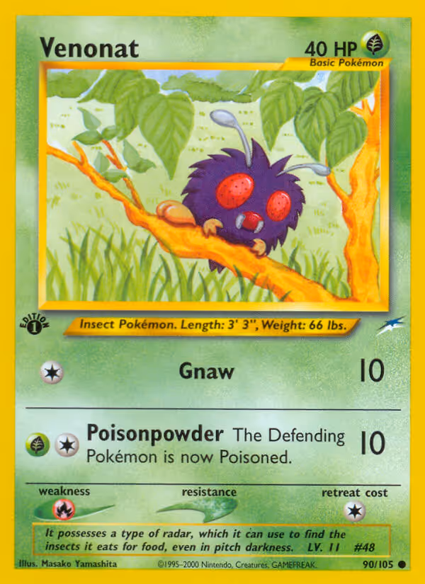 Venonat 90/105 Pokemon card