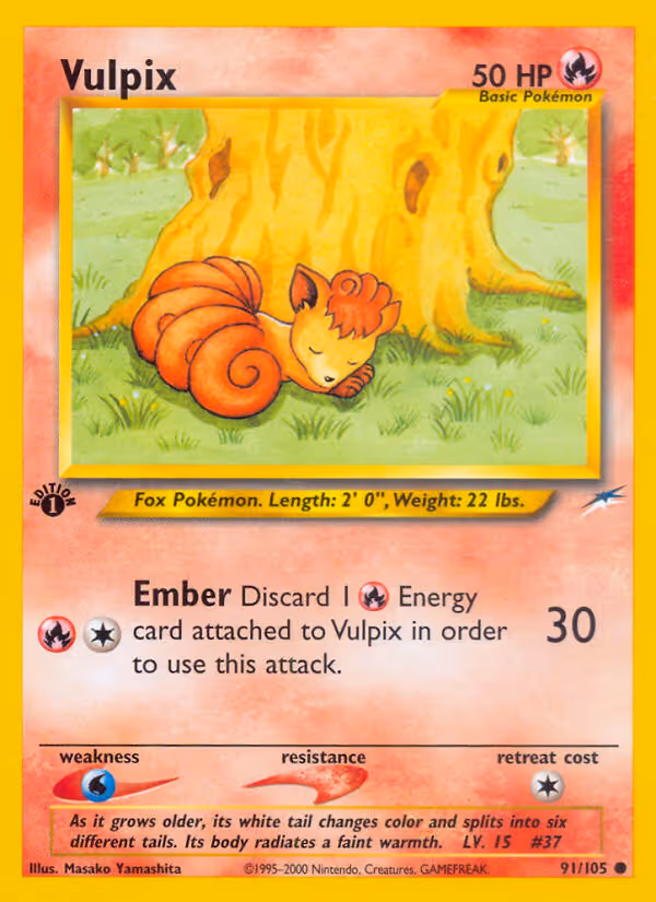 Vulpix 91/105 Pokemon card