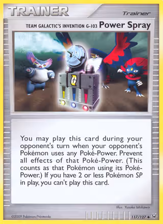 Team Galactic's Invention G-103 Power Spray 117/127 Pokemon card