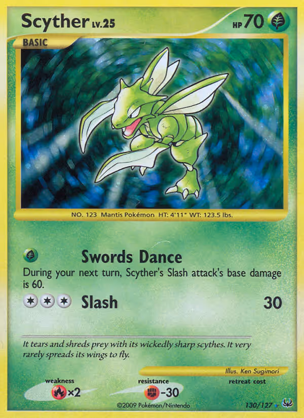 Scyther 130/127 Pokemon card
