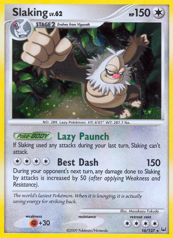 Slaking 16/127 Pokemon card