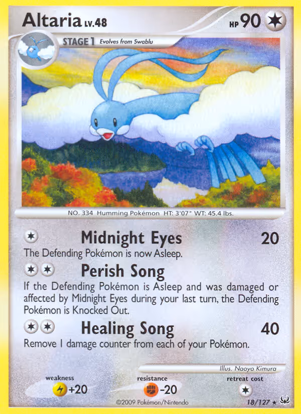 Altaria 18/127 Pokemon card