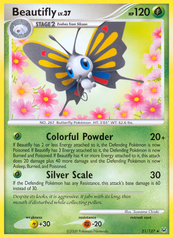 Beautifly 21/127 Pokemon card