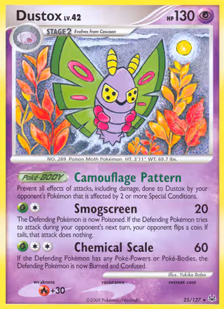Dustox 25/127 Pokemon card
