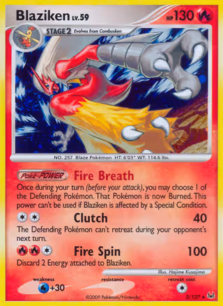 Blaziken 3/127 Pokemon card