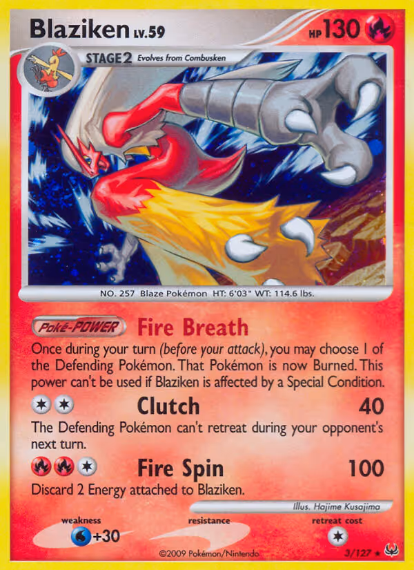 Blaziken 3/127 Pokemon card