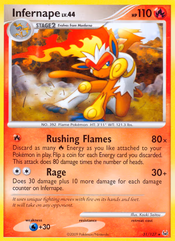 Infernape 31/127 Pokemon card