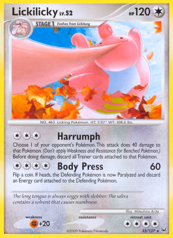 Lickilicky 33/127 Pokemon card