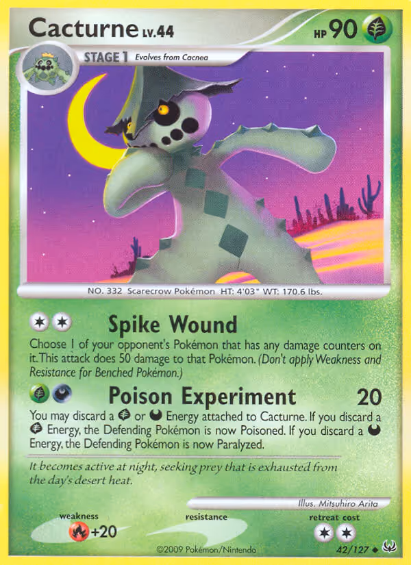 Cacturne 42/127 Pokemon card