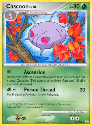 Cascoon 44/127 Pokemon card