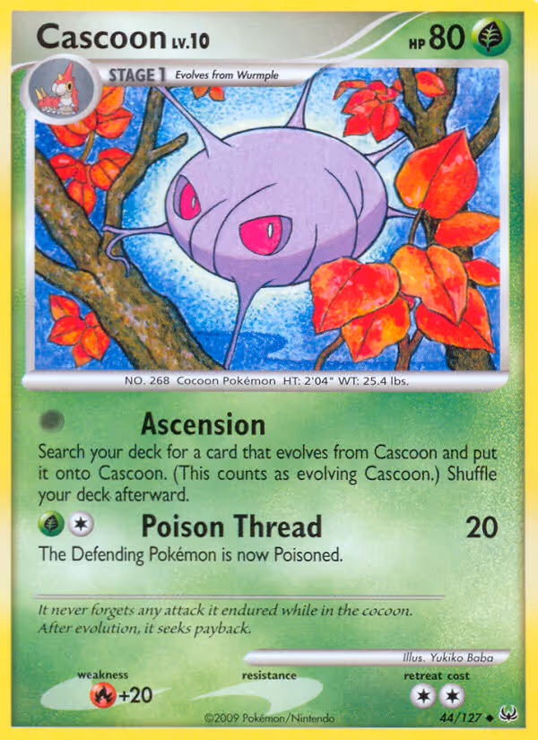 Cascoon 44/127 Pokemon card