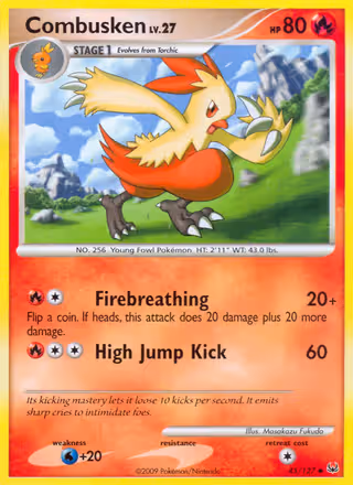 Combusken 45/127 Pokemon card
