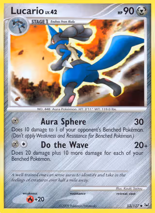 Lucario 53/127 Pokemon card