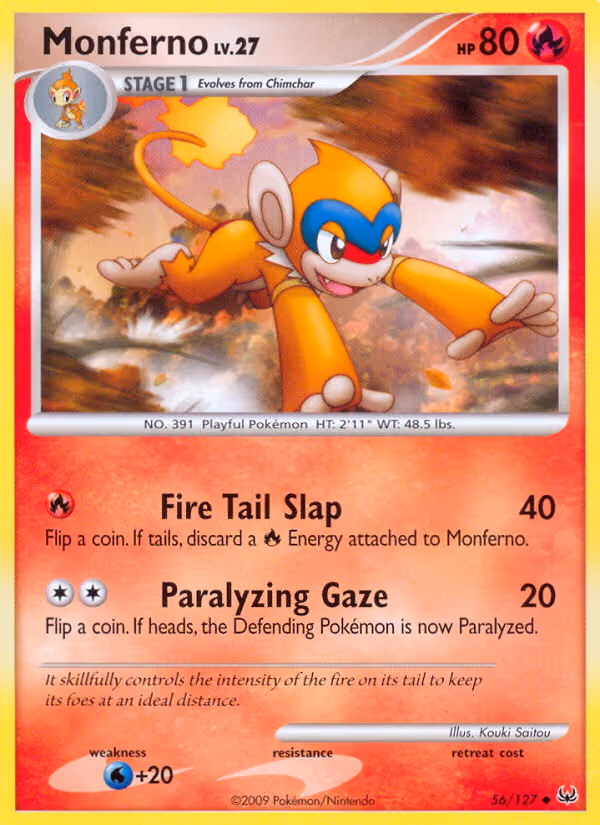 Monferno 56/127 Pokemon card
