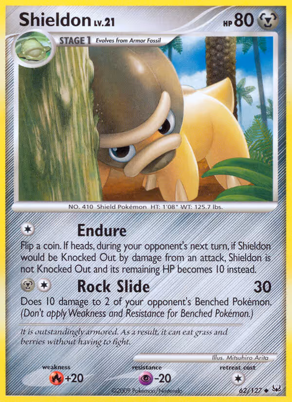 Shieldon 62/127 Pokemon card