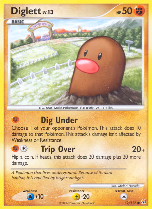 Diglett 72/127 Pokemon card