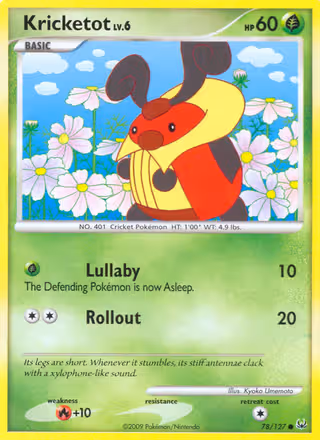 Kricketot 78/127 Pokemon card