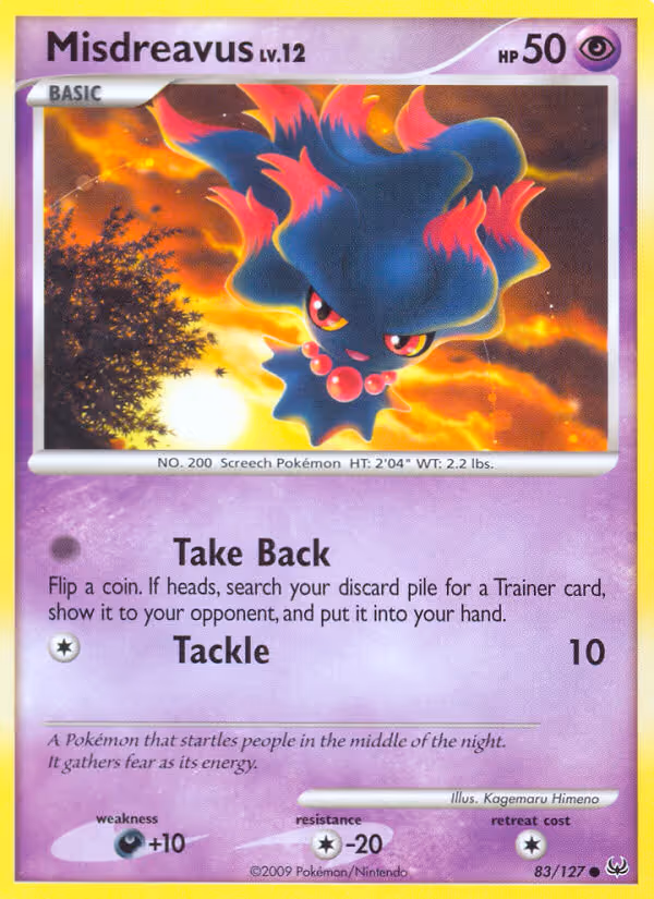 Misdreavus 83/127 Pokemon card
