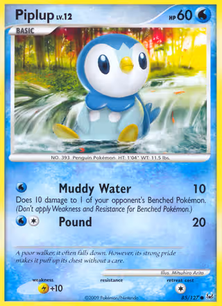 Piplup 85/127 Pokemon card