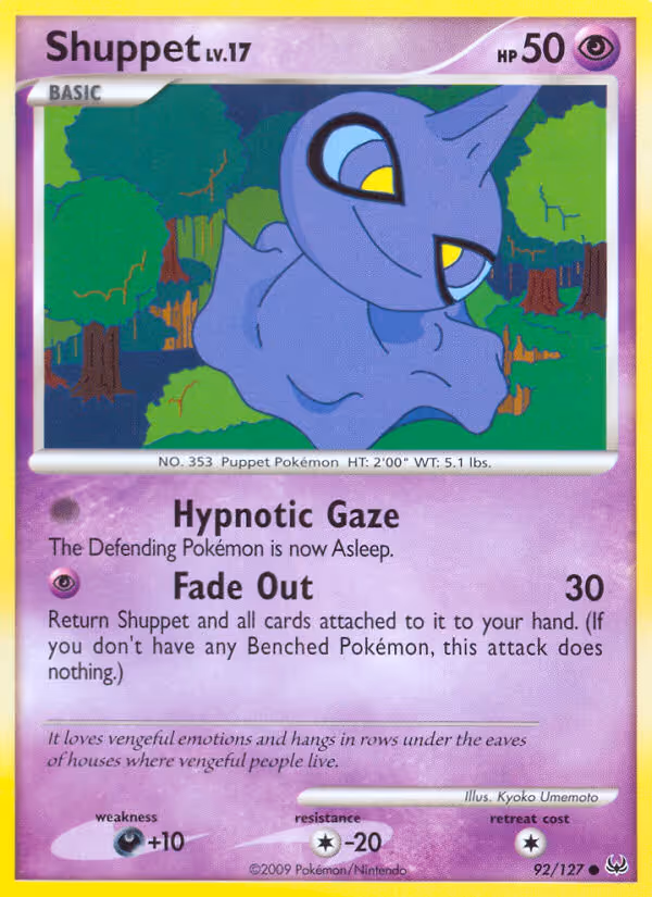 Shuppet 92/127 Pokemon card