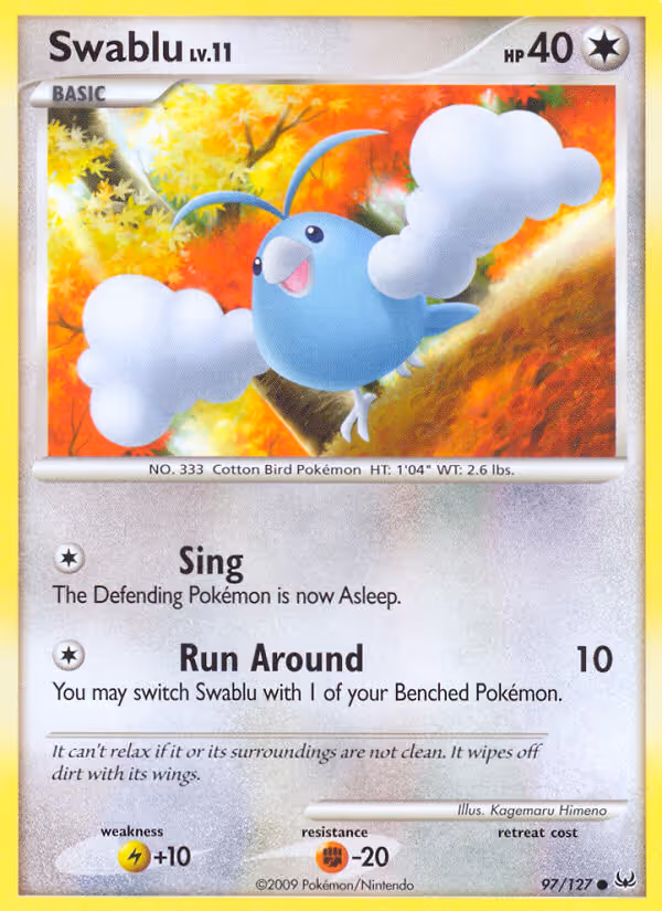 Swablu 97/127 Pokemon card