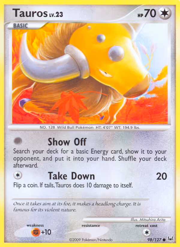 Tauros 98/127 Pokemon card