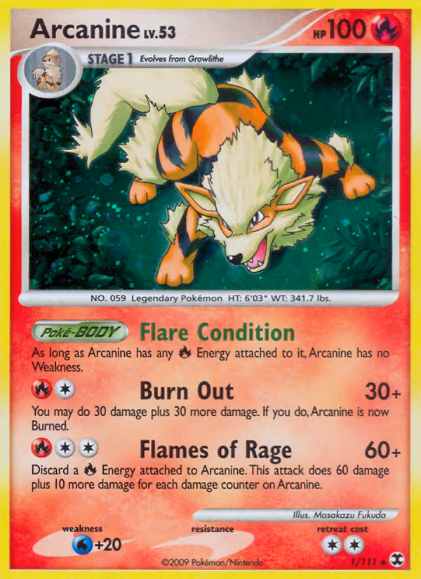 Arcanine 1/111 Pokemon card