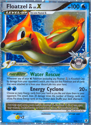Floatzel GL LV.X 104/111 Pokemon card