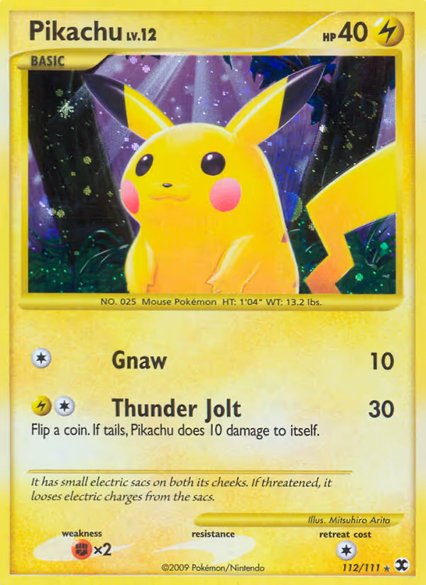 Pikachu 112/111 Pokemon card
