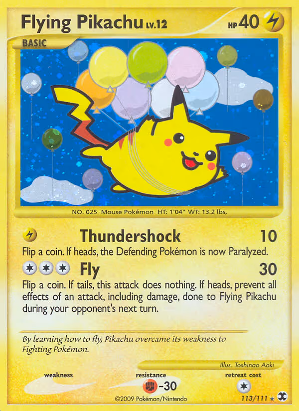 Flying Pikachu 113/111 Pokemon card