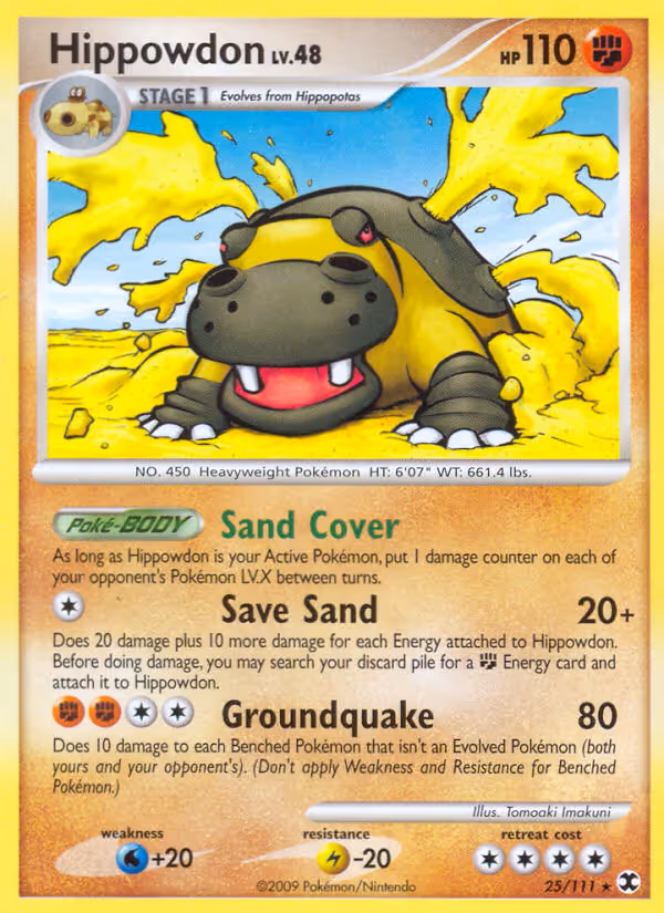 Hippowdon 25/111 Pokemon card