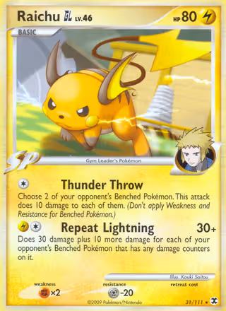 Raichu GL 31/111 Pokemon card