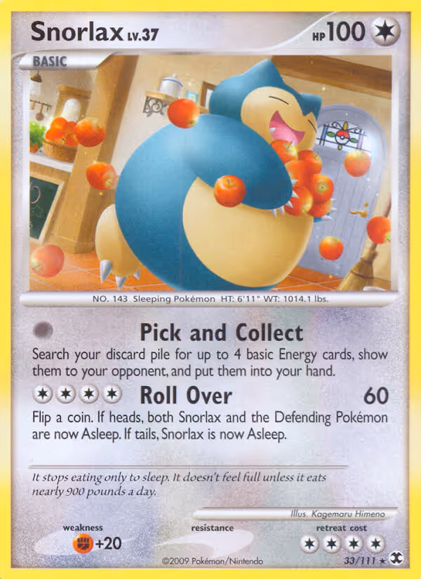 Snorlax 33/111 Pokemon card