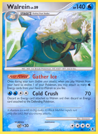 Walrein 36/111 Pokemon card