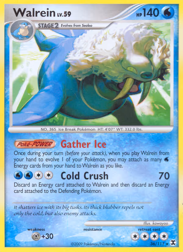 Walrein 36/111 Pokemon card