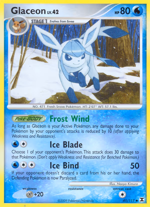 Glaceon 41/111 Pokemon card