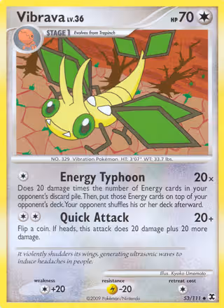 Vibrava 53/111 Pokemon card