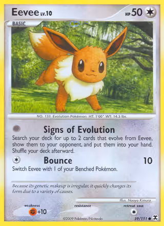 Eevee 59/111 Pokemon card