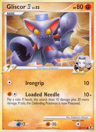 Gliscor E4 62/111 Pokemon card