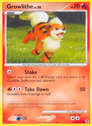 Growlithe 63/111 Pokemon card