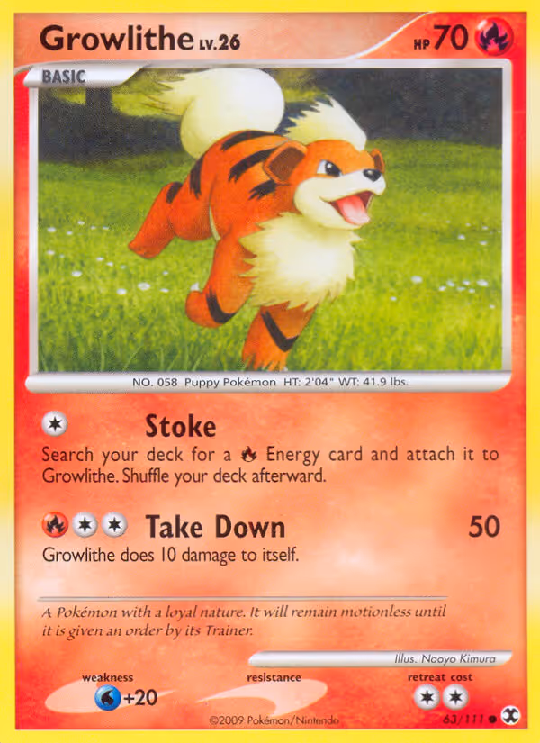 Growlithe 63/111 Pokemon card