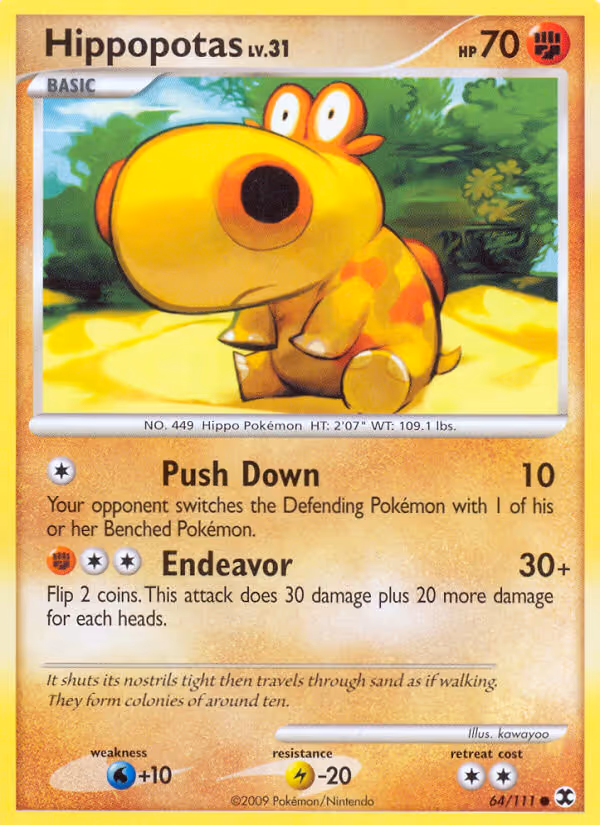 Hippopotas 64/111 Pokemon card