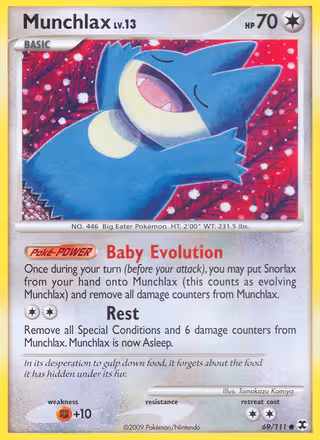 Munchlax 69/111 Pokemon card
