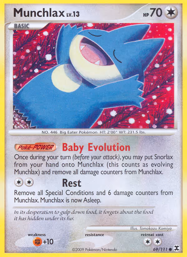 Munchlax 69/111 Pokemon card